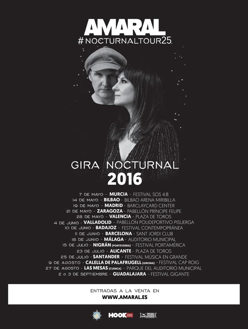 Gira #‎NocturnalTour25 : 15 Primeras Fechas