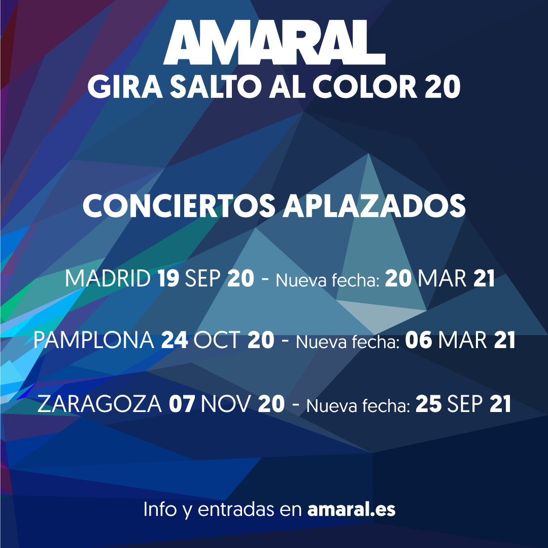 INFORMACIÓN IMPORTANTE CONCIERTOS APLAZADOS GIRA SALTO AL COLOR