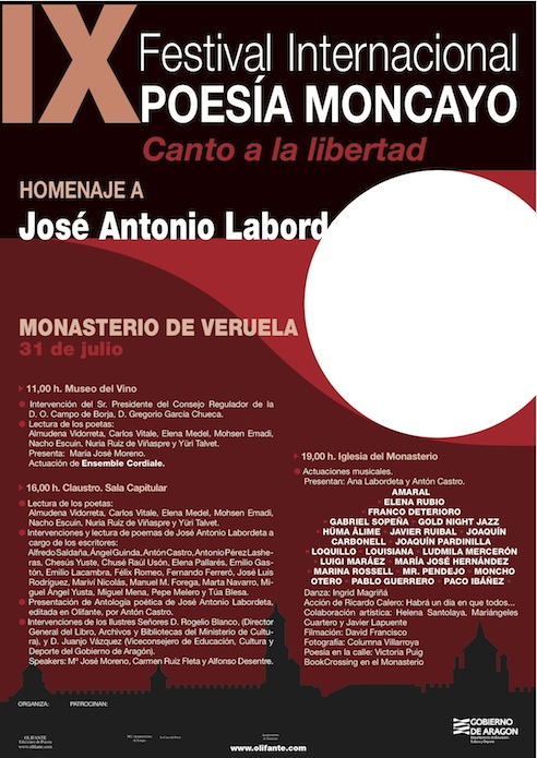 Amaral En El Homenaje A José Antonio Labordeta, En El IX Festival Internacional Poesía Del Moncayo